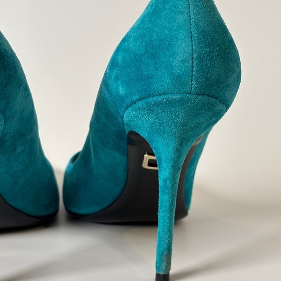 Vintage Roger Vivier Teal Suede Pumps – Paris Designer Heels,  Size 38.5 - Picture 4 of 8